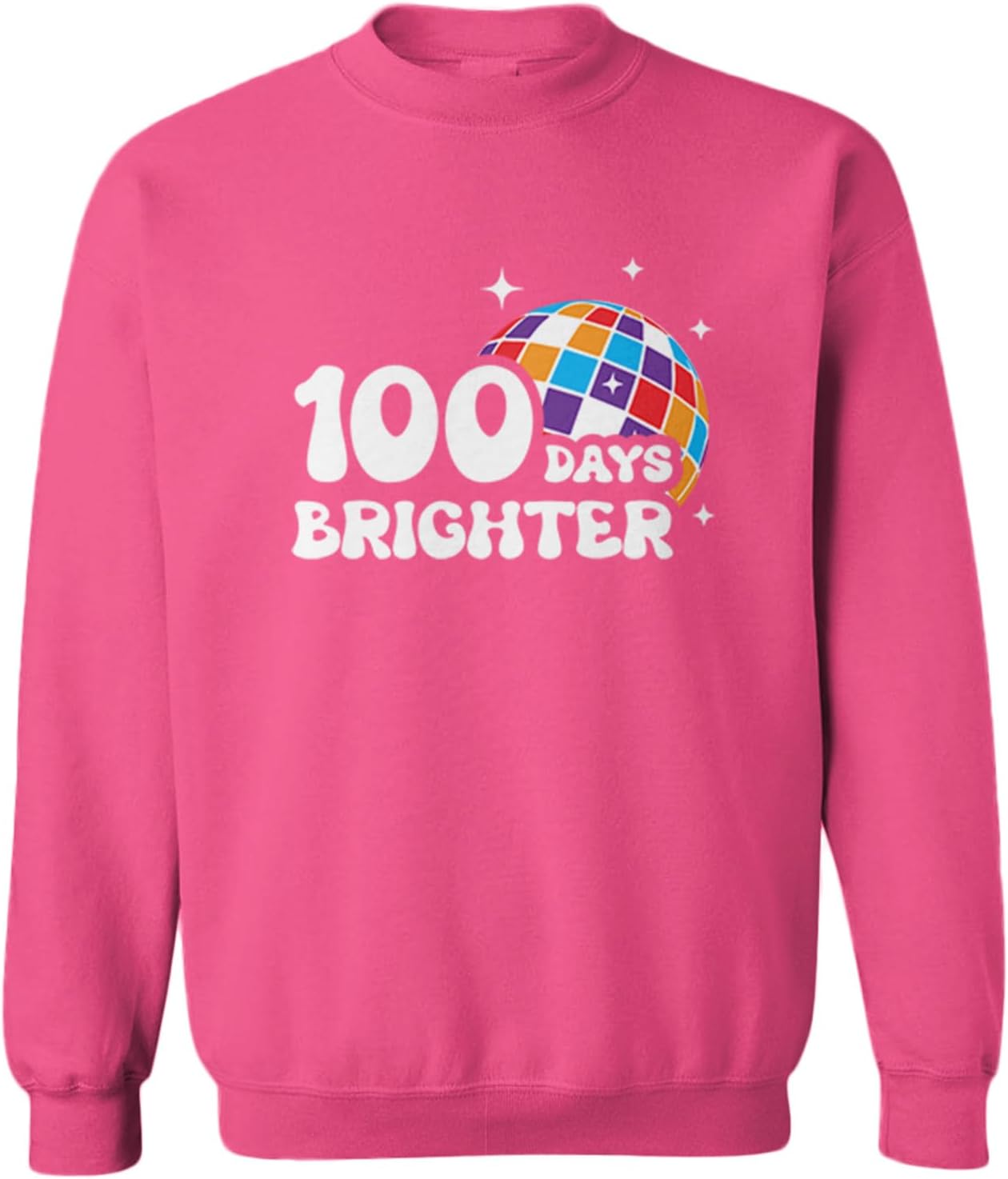 Haase Unlimited 100 Days Brighter - 100th Day of School Toddler Fleece Crewneck Sweater