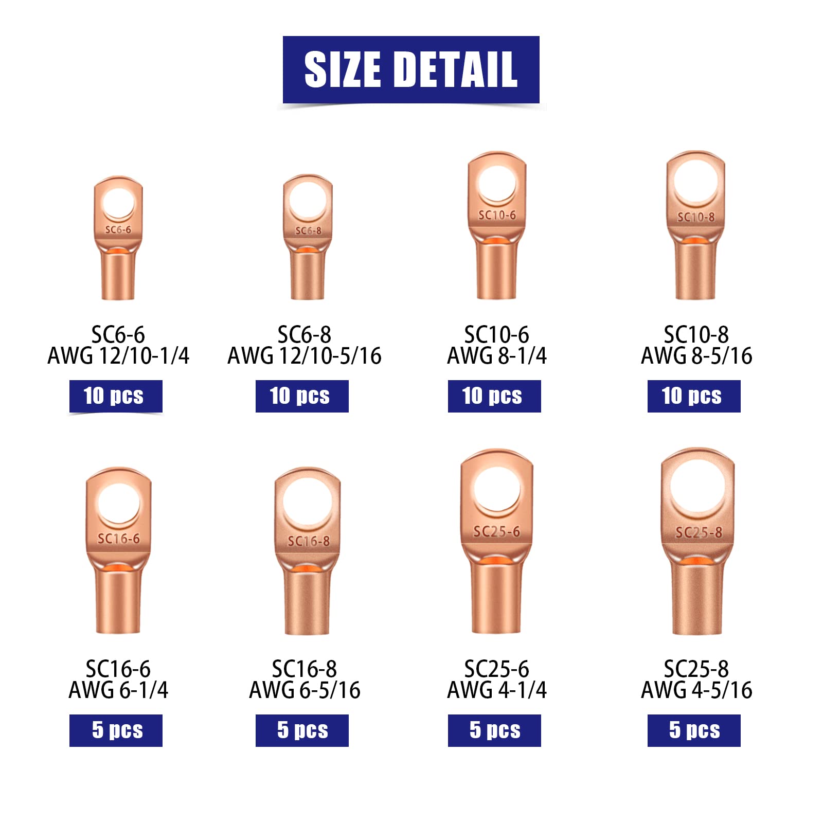 Kabelschoen Assortiment - Ongeïsoleerd - 40 stuks - 2.8, 4.8, 6.3 mm