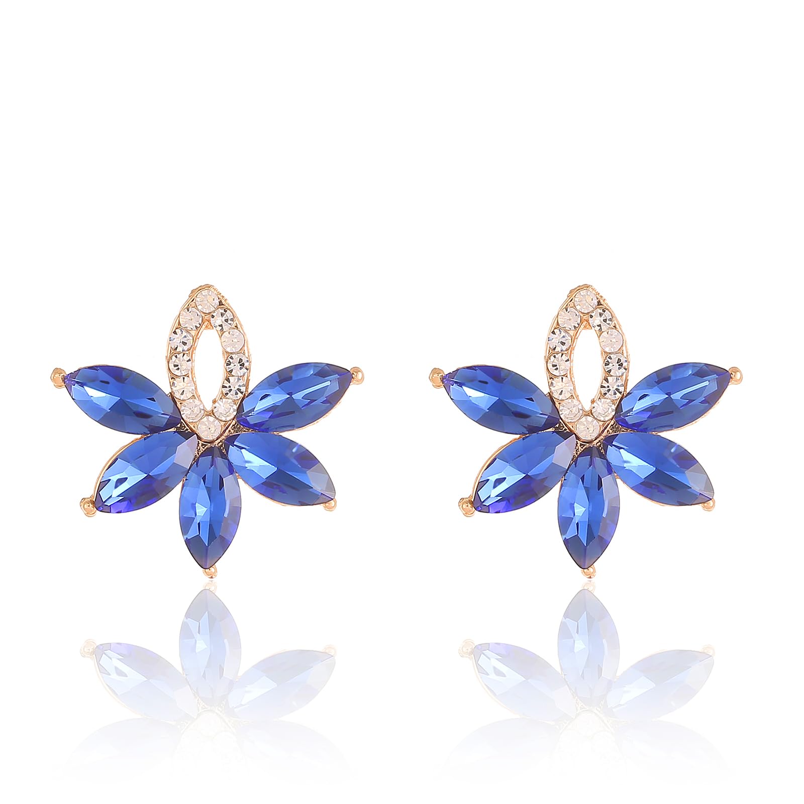 FENBORY Fancy Rhinestone Statement Stud Earrings Flower Crystal Stud Drop Earrings Wedding Prom Earrings for Women