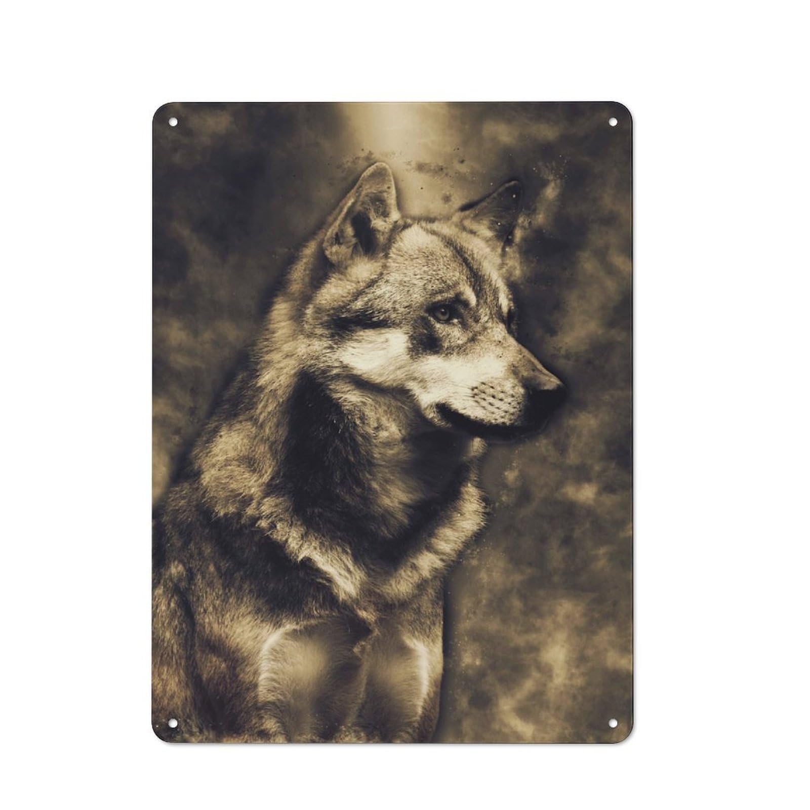 Junmoney Style-13 Wolf 4 Vintage Metal Wall Decor 40X30cm, Cafe Metal Sign For Tea Room, Shop Wall Or Breakfast Area