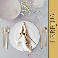Vista 8 de Juego de 6 servilleteros modernos con cuentas de madera Servilleteros de cena para vacaciones y Navidad, fiesta de cumpleaños y decoración de boda