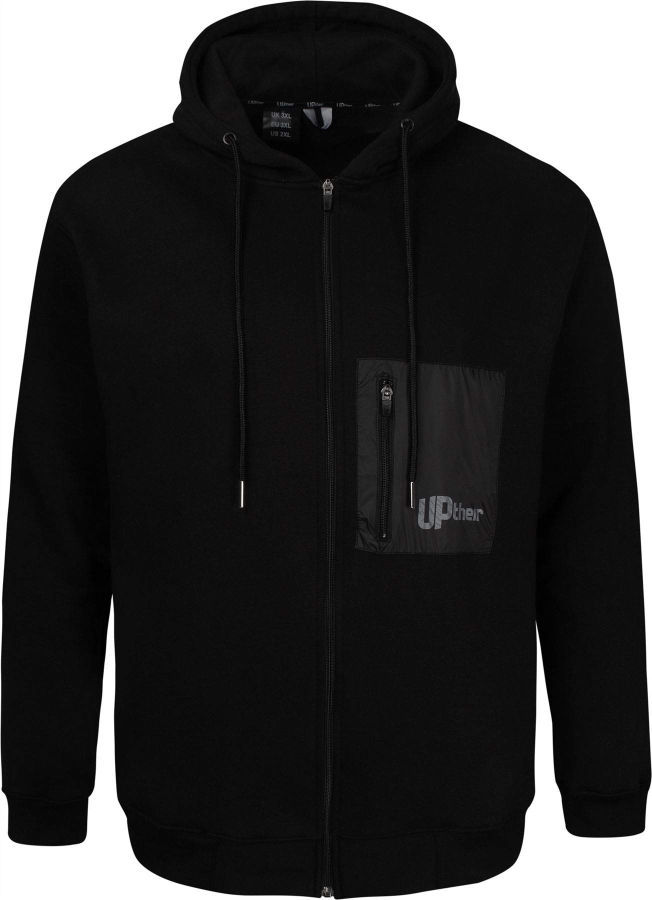 Uptheir Men's Daze Full Zip Hoody - Black (UK, Alpha, S, Regular, Regular)