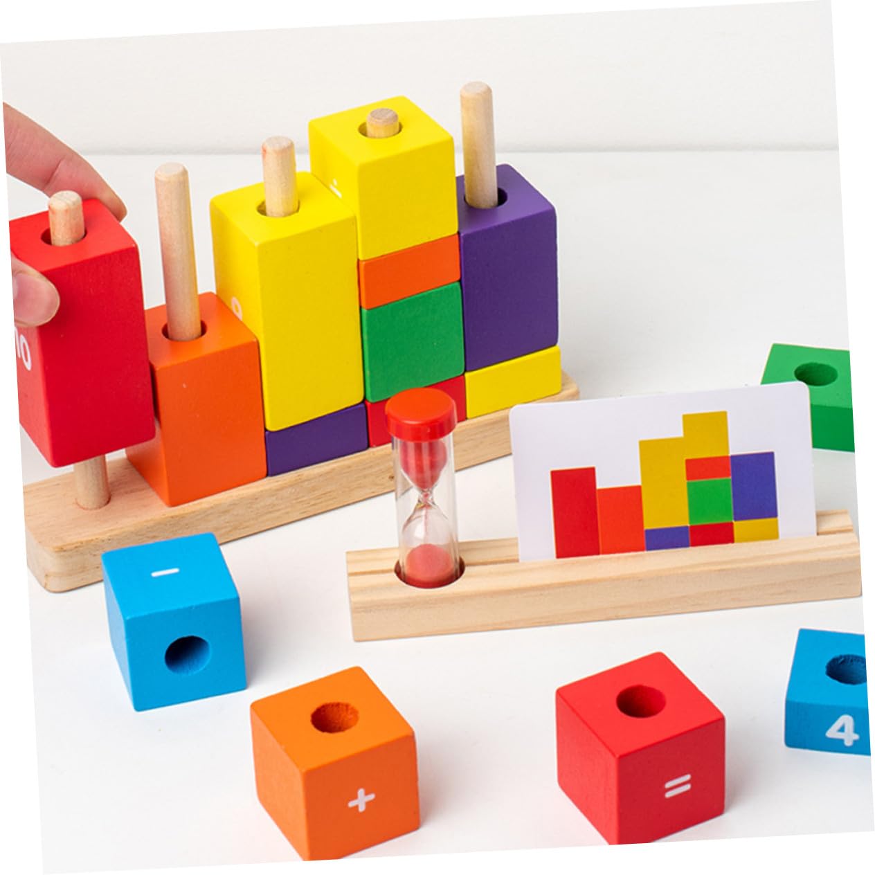 Beaupretty Bloques de Operación Digital para Juguete de Matemáticas Juguete Educativo Temprano de Madera para Aprender Matemáticas el Hogar y Jardín de Infancia