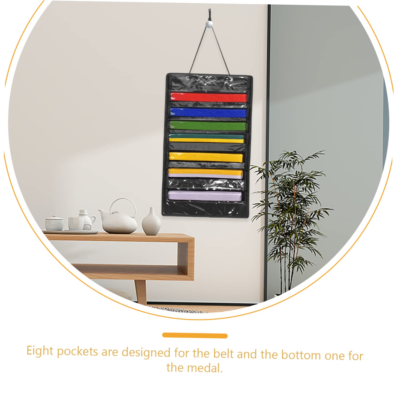 Alipis Taekwondo Belt Collection Display Holder Karate Belt Wall Rack Easy Organization