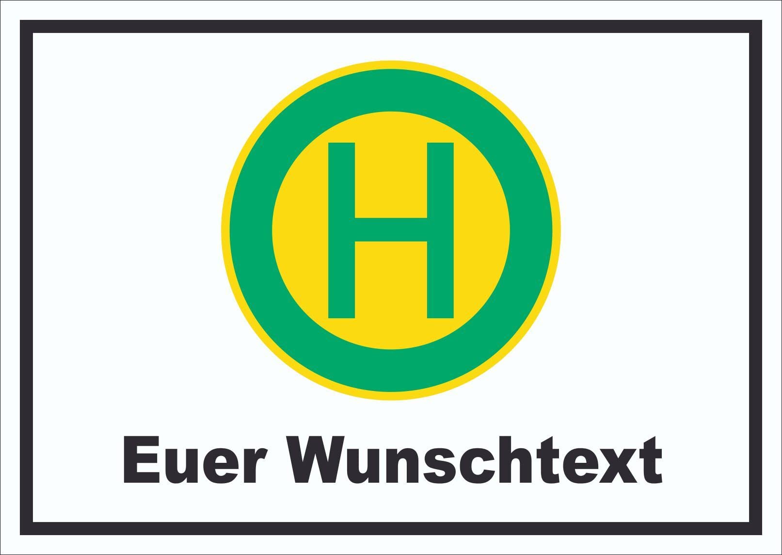 Schild Haltestelle mit Wunschtext waagerecht A1 Rückseite selbstklebend