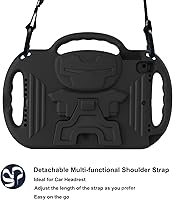 Vista 9 de LTROP Funda para Niños para iPad de 9ª/8ª/7ª generación (10.2 pulgadas, 2021/2020/2019), Funda Protectora para iPad 10.2" con Correa para el Hombro