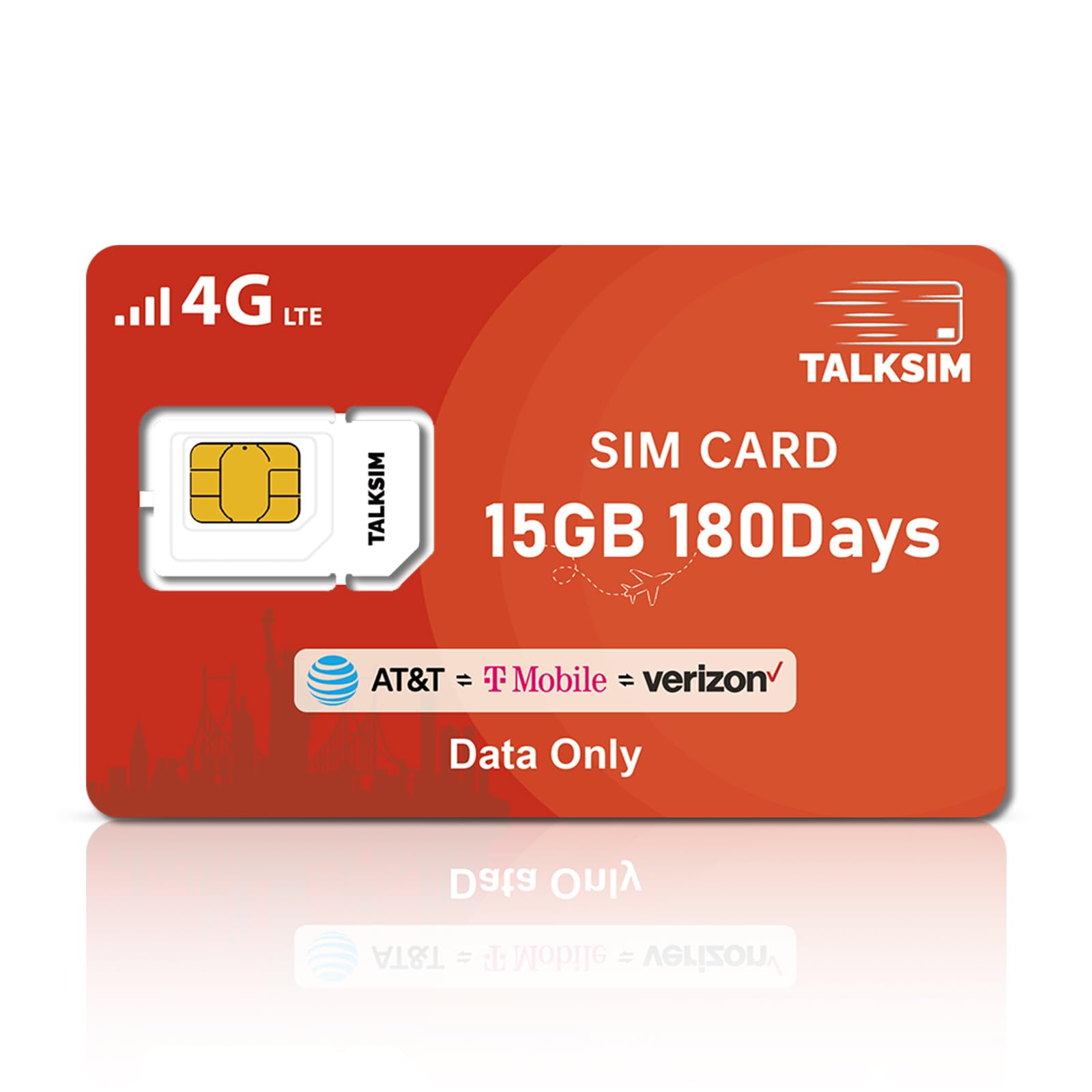 Amazon.com: TALKSIM Data SIM Card 15GB 180Days, 4G LTE Prepaid USA