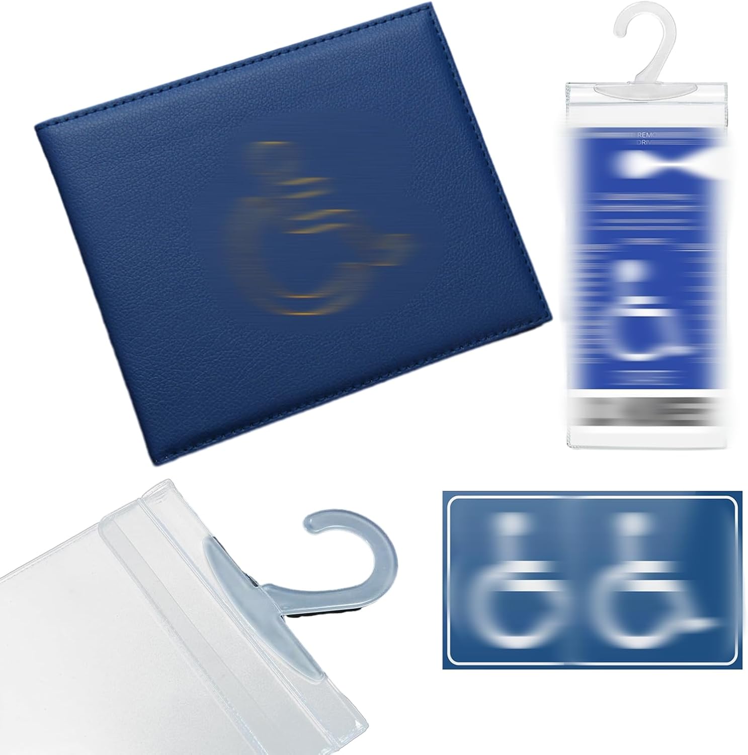 4pcs Disabled Badge Holder Foldable Hanging Bag with Stickers Identity