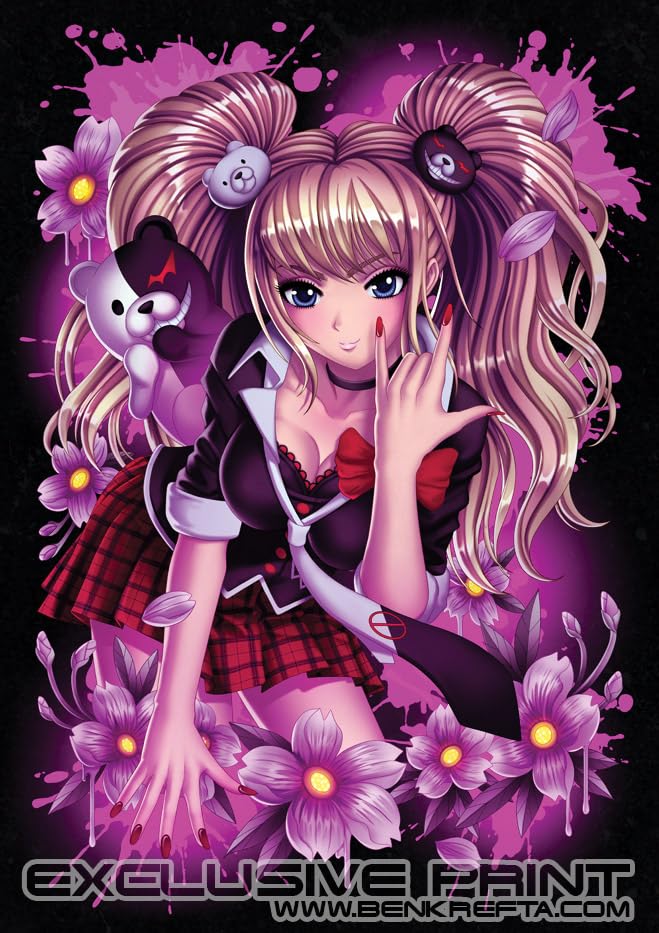 krefta Junko Enoshima from DANGANRONPA ART PRINT - Signed Video Game Wall Art Poster by Professional Manga/Anime Artist - available in multiple finishes