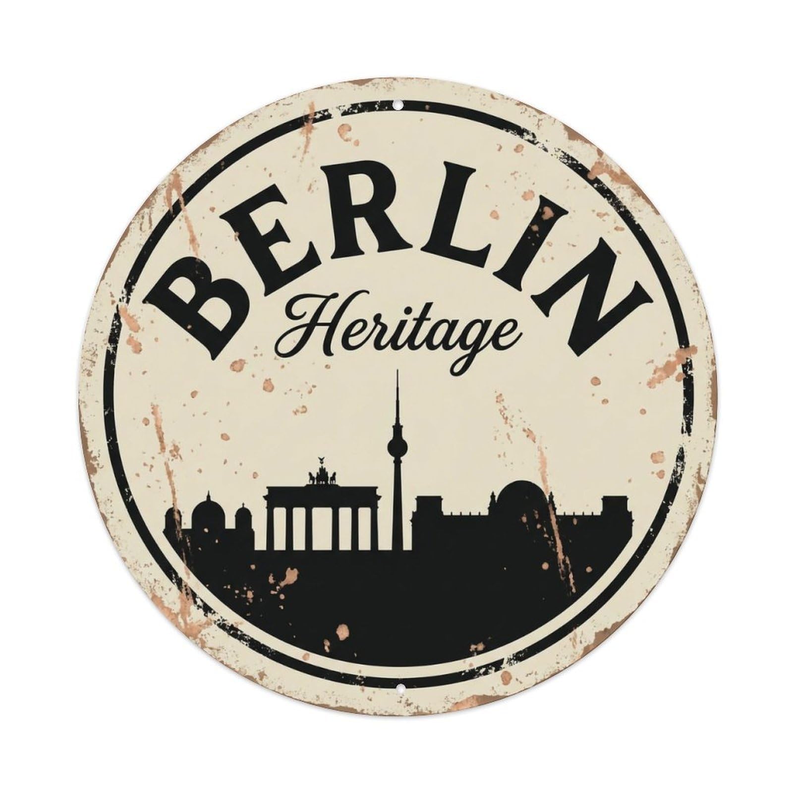 Vintage Travel Berlin Germany Historic Metal Tin Sign