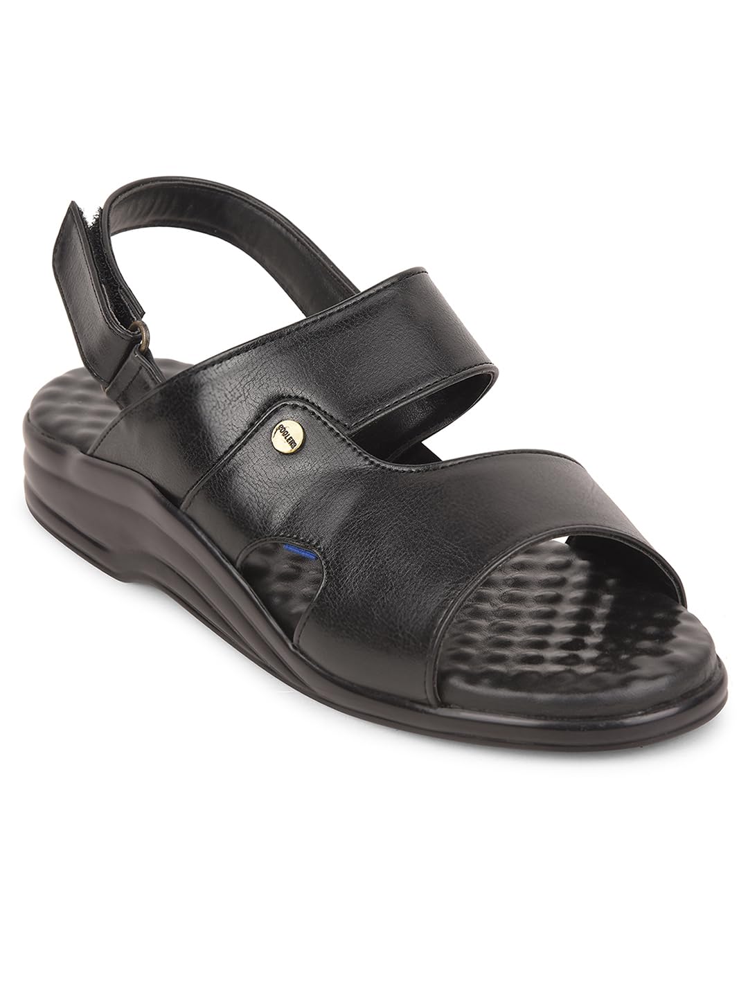 Liberty Coolers 7123-140 Men Casual Sandals, Black & Brown – Formal Look Sandals for Men with Buckle Strap – Stylish Sandal for Man – Mid Heel Lightweight, Comfortable Footwear