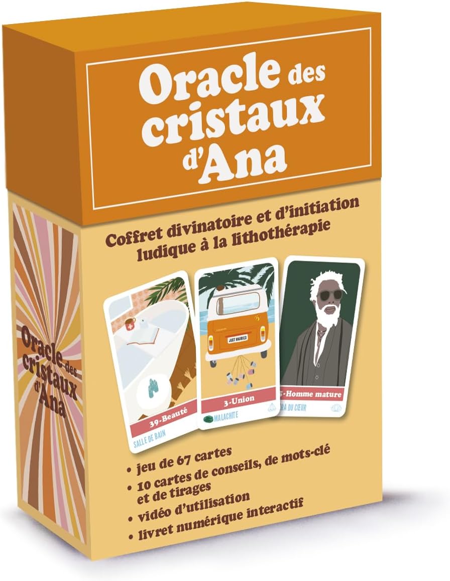 – The Oracle of The Crystals of Ana – Divinatory Card Game – Lithotherapy – Initiation to Crystals - French Version - Cartomancy