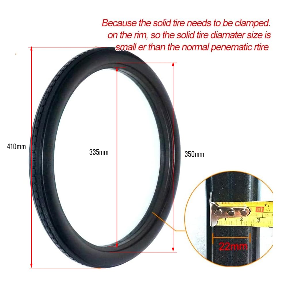 CATAZER 18 Inch Bicycle Solid Tire Anti Stab Tubeless Tyre Free of Inflation Bike Tire Kids' Bike Tire 18 X 1.75