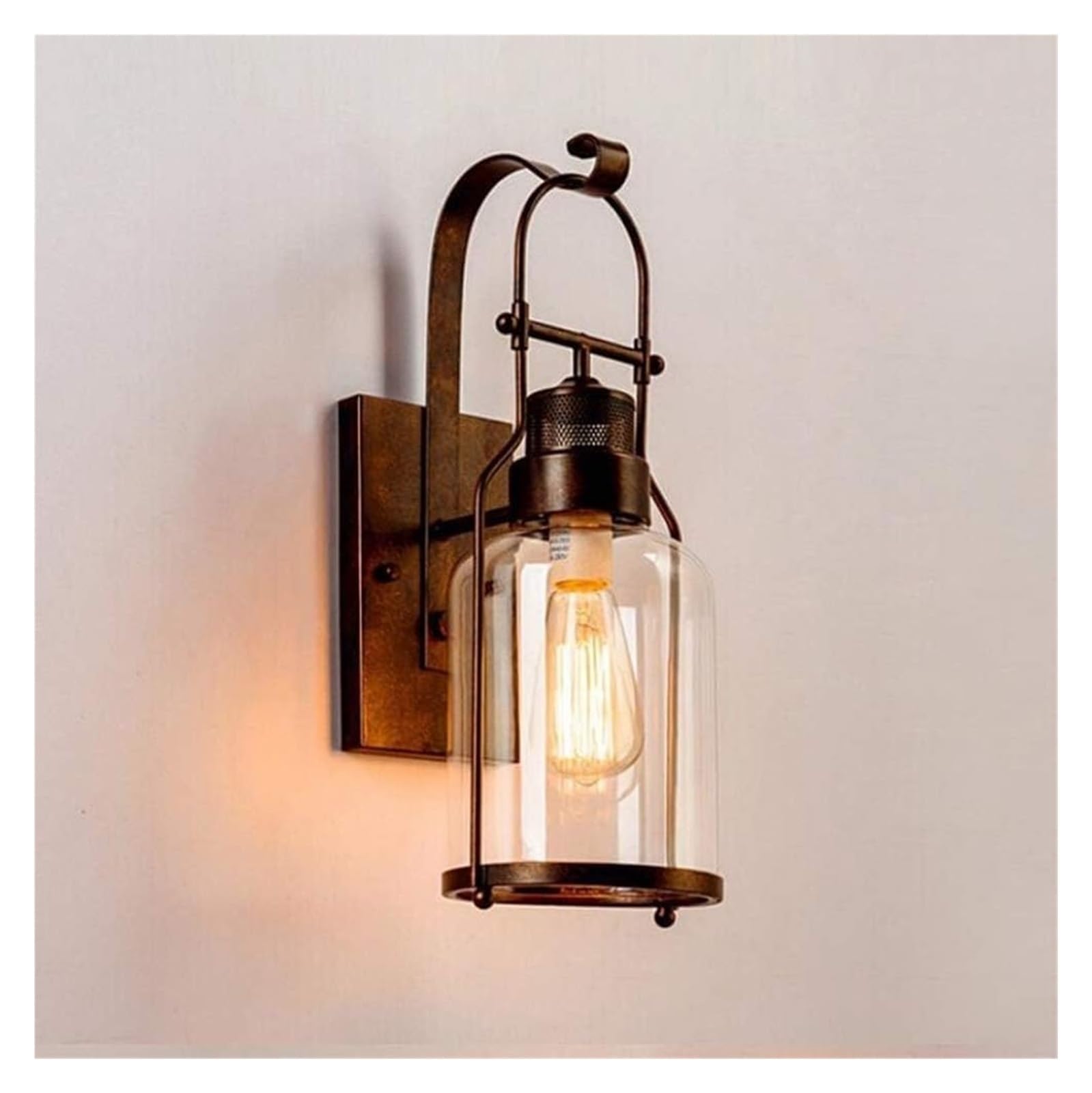 Lámpara de pared tipo loft vintage, lámpara de pared de hierro industrial, lámpara de noche for dormitorio, accesorio de iluminación for cafetería, puerta principal de porche