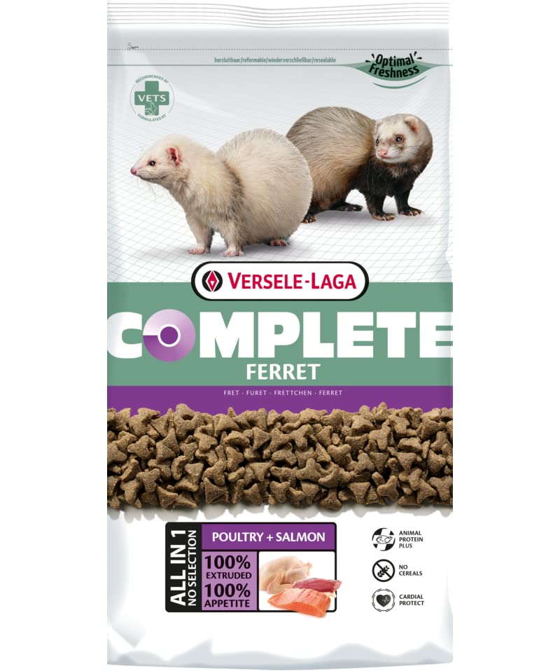 Versele-Laga - Complete Ferret | Doppelpack | 2 x 750 g | Proteinreiche All-in-one-Extrudate für Frettchen | 90% des enthaltenen Eiweißes ist tierischer Herkunft | Ohne Getreide