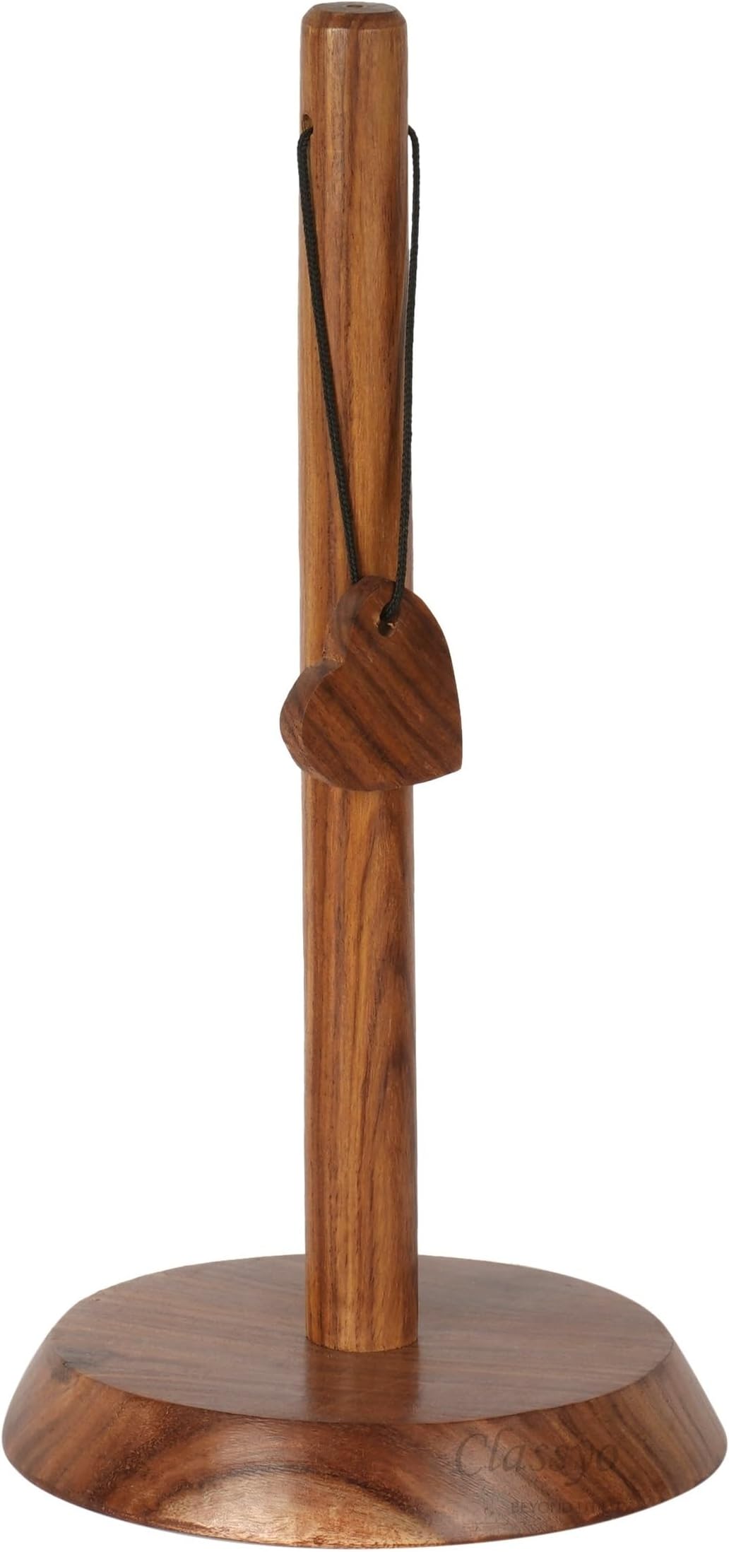 Bunny Paper Towel Holder - Solid Wood Base With Iron Rod, Cute Countertop Organizer For Kitchen