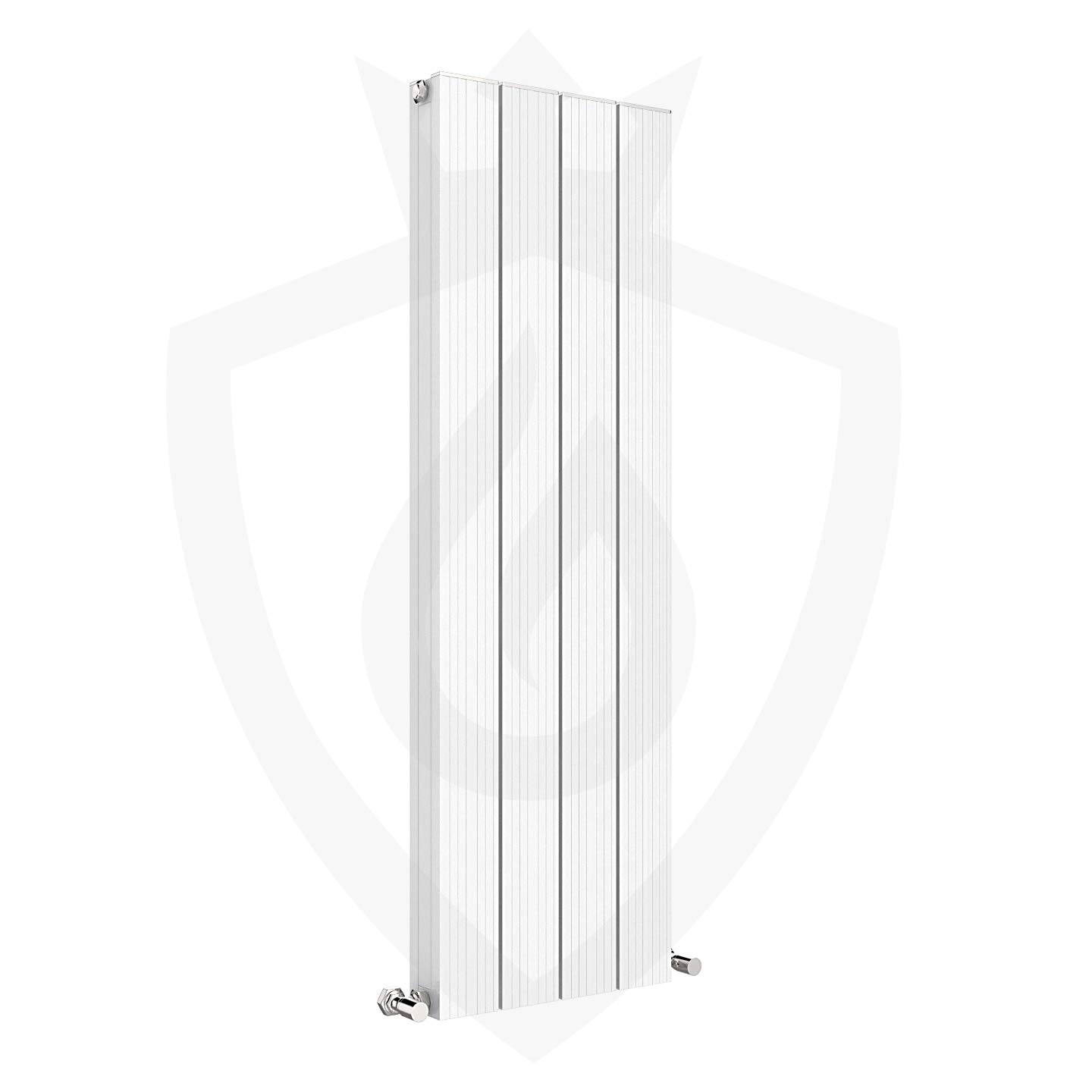 Sovereign White Aluminium Designer Radiators Central Heating Heater Vertical Double Panel - 375 x 1200mm