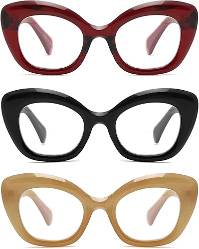 Gafas de lectura de ojo de gato de gran tamaño para mujer, diseño elegante de ojo de gato, lentes de bloqueo de luz azul funky