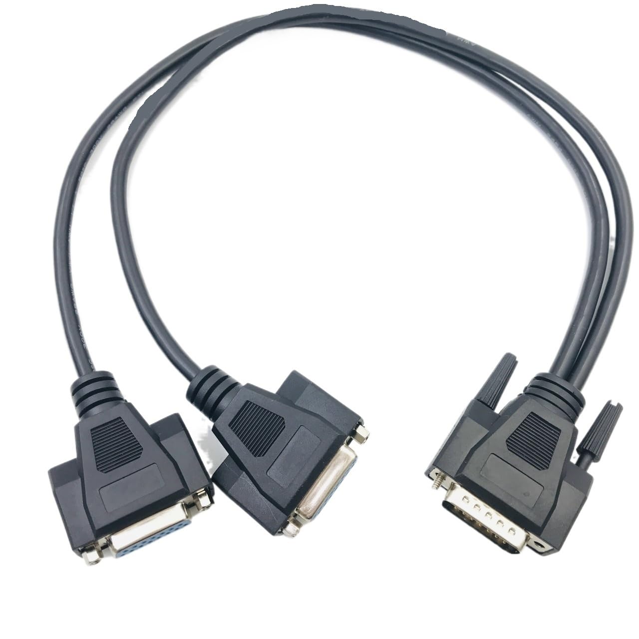 DB15 ON/E Point Two Datenkabel, 1 Signal, Kupferabschirmung, maßgeschneidert, 15-polig auf DB15-Stecker auf 2 Buchsen, 0,5 m, 1 m, 2 m (0,5 m)