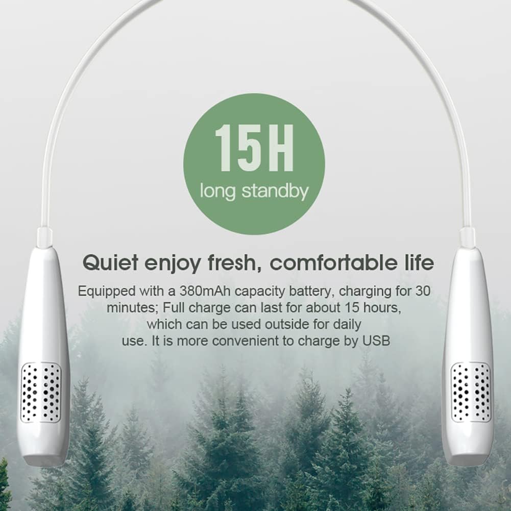 Collar purificador de aire personal, ionizador de aire portátil, recargable, sin ruido, ambientador de viaje para oficina, dormitorio, coche, avión