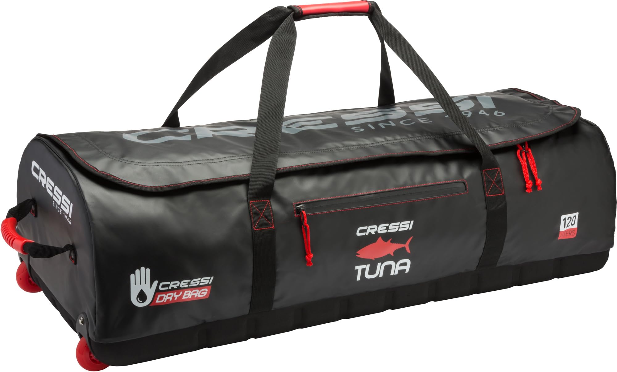 CressiHigh-Capacity Wheeled Bag - Water Resistant - 120 Liters Capacity - Ideal for Scuba Diving and Water Sports Equipment - Tuna: Designed in Italy