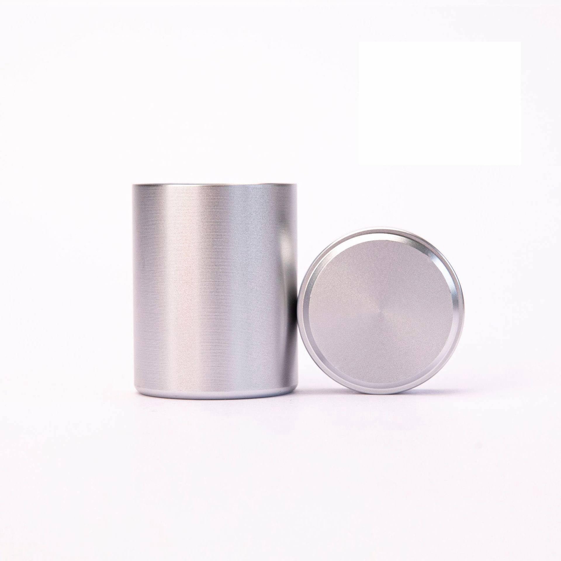 RetailTrends UK Aluminium Smell Proof Storage Container, Solid Colour Airtight Sealed Jar for Herbs: (Silver)