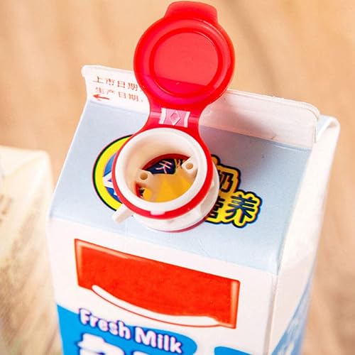 Miniatura 2 de Tapas de bebidas de jugo, dispensador de cartón de leche, 2 piezas, botellas de leche, vertedor de botellas de boca ancha, boquilla de bebida