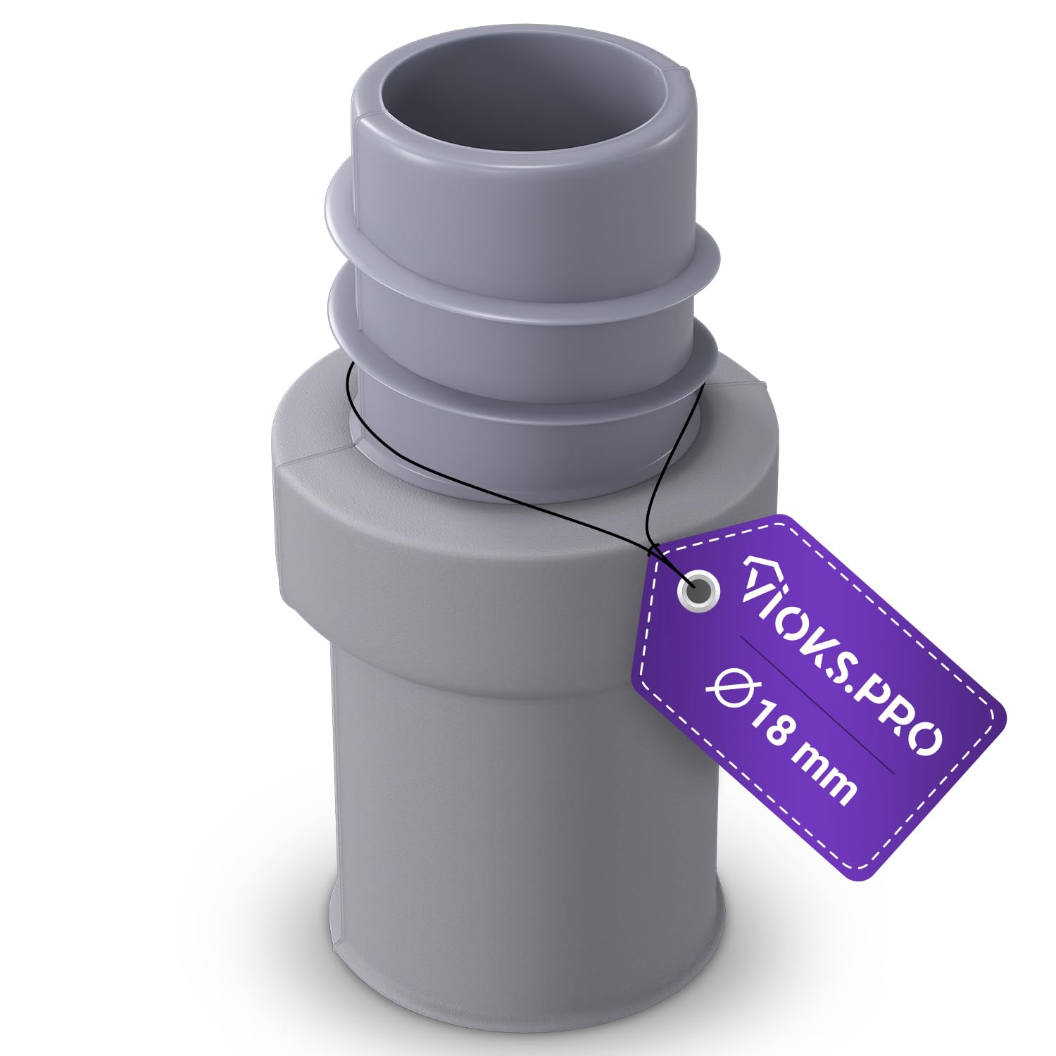 Vioks.pro Grau 19Mm Rubber Drain Hose Connector For Washing Machine & Dishwasher