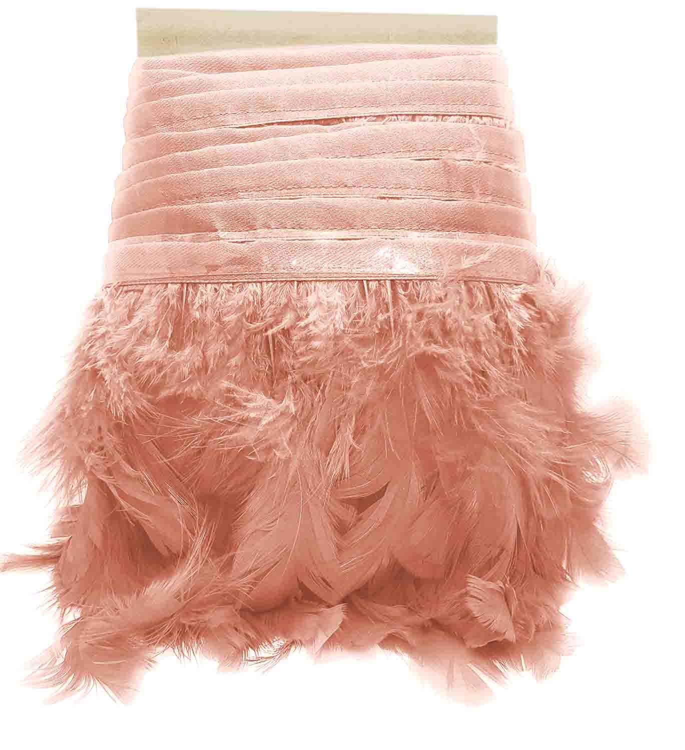 (6cm X 3 Mtr) Peach Wings Feather Fur Gota Lace for Wedding Party Suits, Sarees, Gowns, Lehengas, Dresses Embellishment Designing & Tailoring Purpose-picture-27