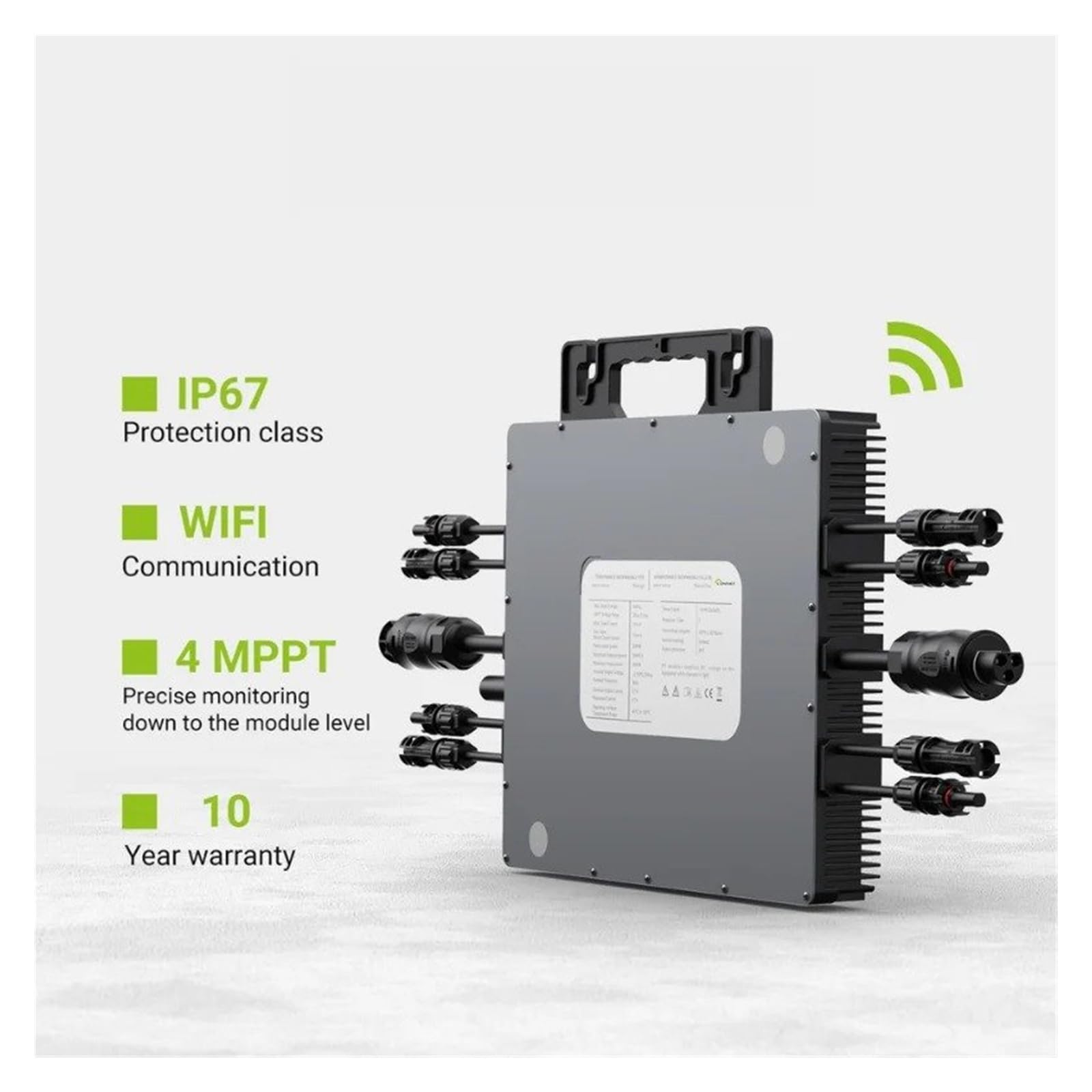 Inverter Auto Convertitore Micro Inverter Grid IP67 2000W Plug Play 230 V 50 Hz 4 Ingressi Fotovoltaici MPPT Solare Sul Balcone Casa Wi-Fi Integrato