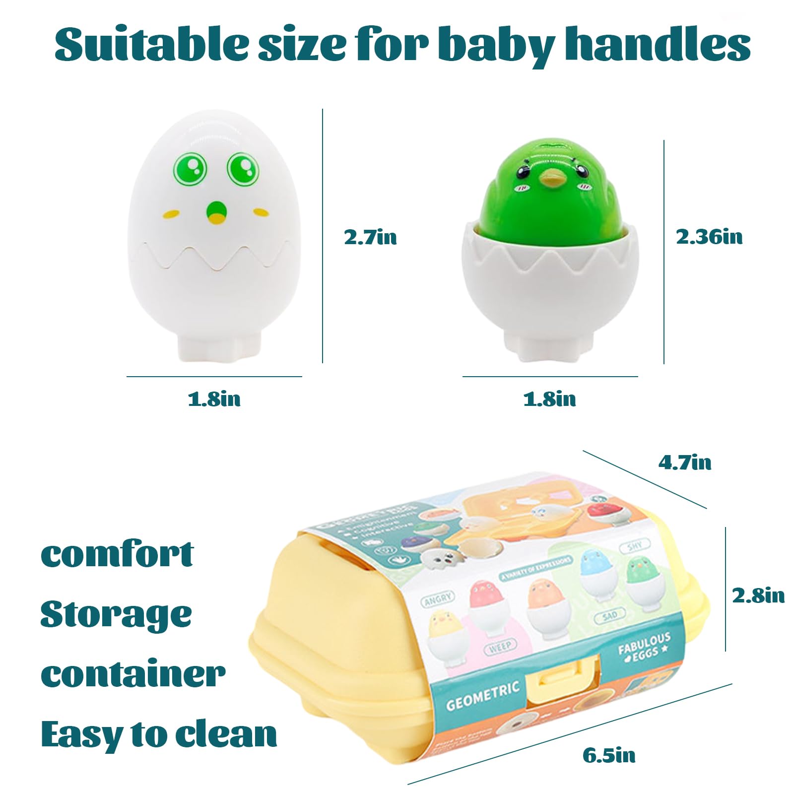Shudyear Easter Egg Toys, Educational Sensory Baby Toys and Shape Sorter Kids - Image 2
