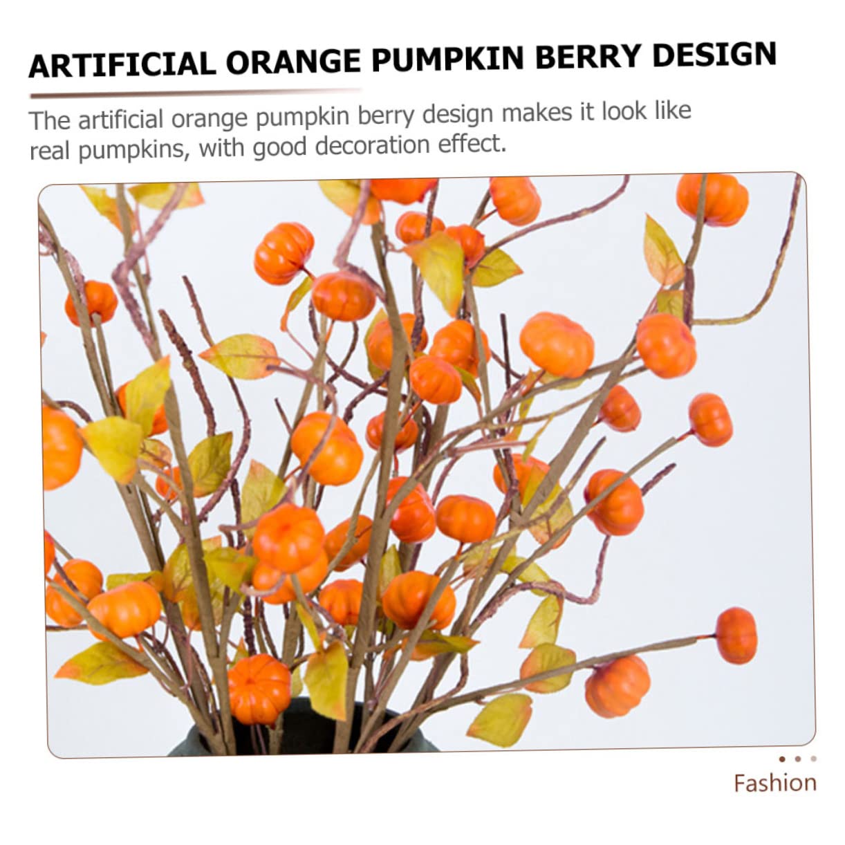 PRETYZOOM 3 Sätze Künstlicher Kürbiszweig Kürbisse Kunstplflanze Artificial Plant Herbsdeko Pumpkin Decor Blumenstecker Herbstpicks Thanksgiving-kürbiszweig Schaum Orange 3 Stück * 3