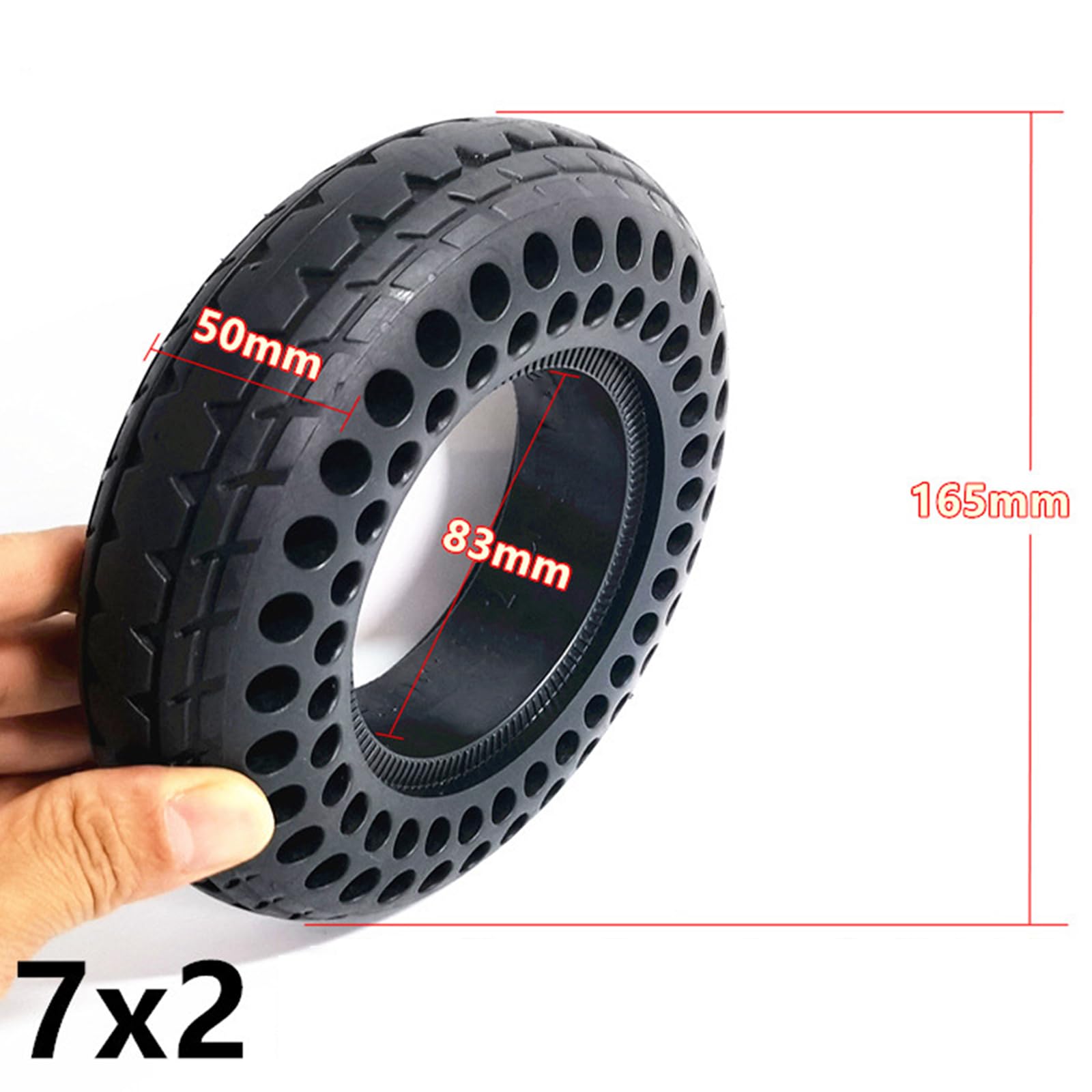 Neumáticos para Scooter Eléctrico, 7" 7x1 3/4 Neumáticos de nido de abeja a prueba de pinchazos y sin mantenimiento, for Scooter/Silla de ruedas Accesorios de recambio para neumáticos 7x2,2pcs