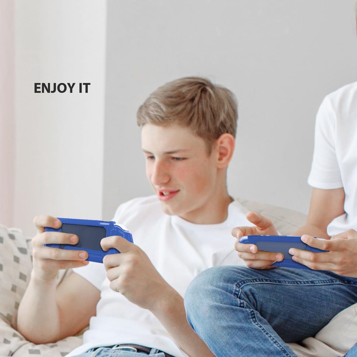 FIWWAT Switch Lite Coque de Protection pour Nintendo Switch Lite, Compatible avec Nintendo Switch Lite avec Protecteur d'écran PC intégré, Coque avec 2 Capuchons pour Les Pouces, Bleu