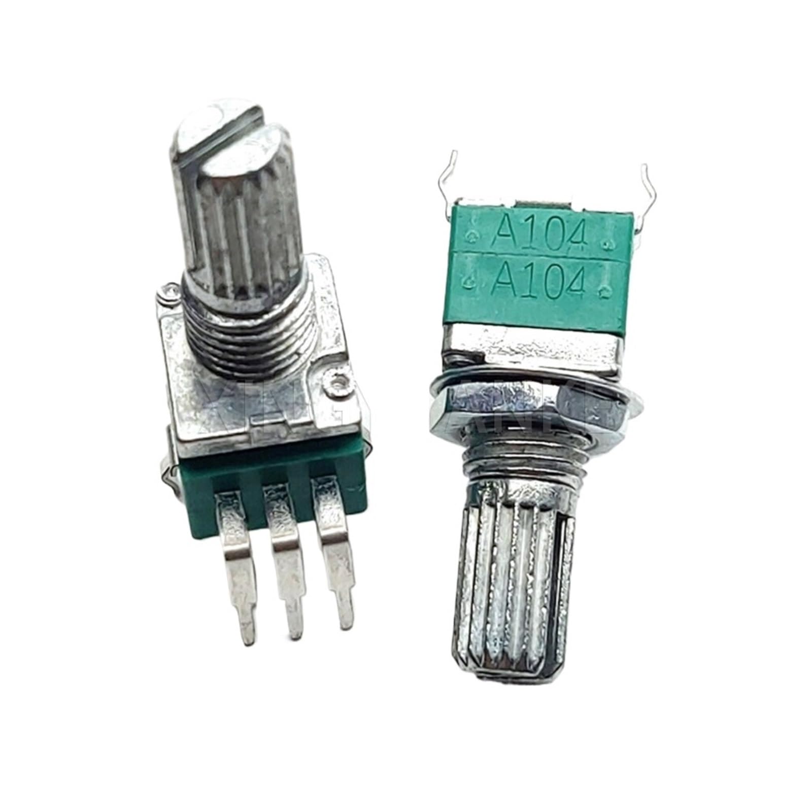 3 SZTUK RK097G 097 Typ Podwójna pionowa zakrzywiona podstawa 6pin A50K A503 regulator głośności, potencjometr długość trzonu kwiatowego 15 mm (50 K omów)