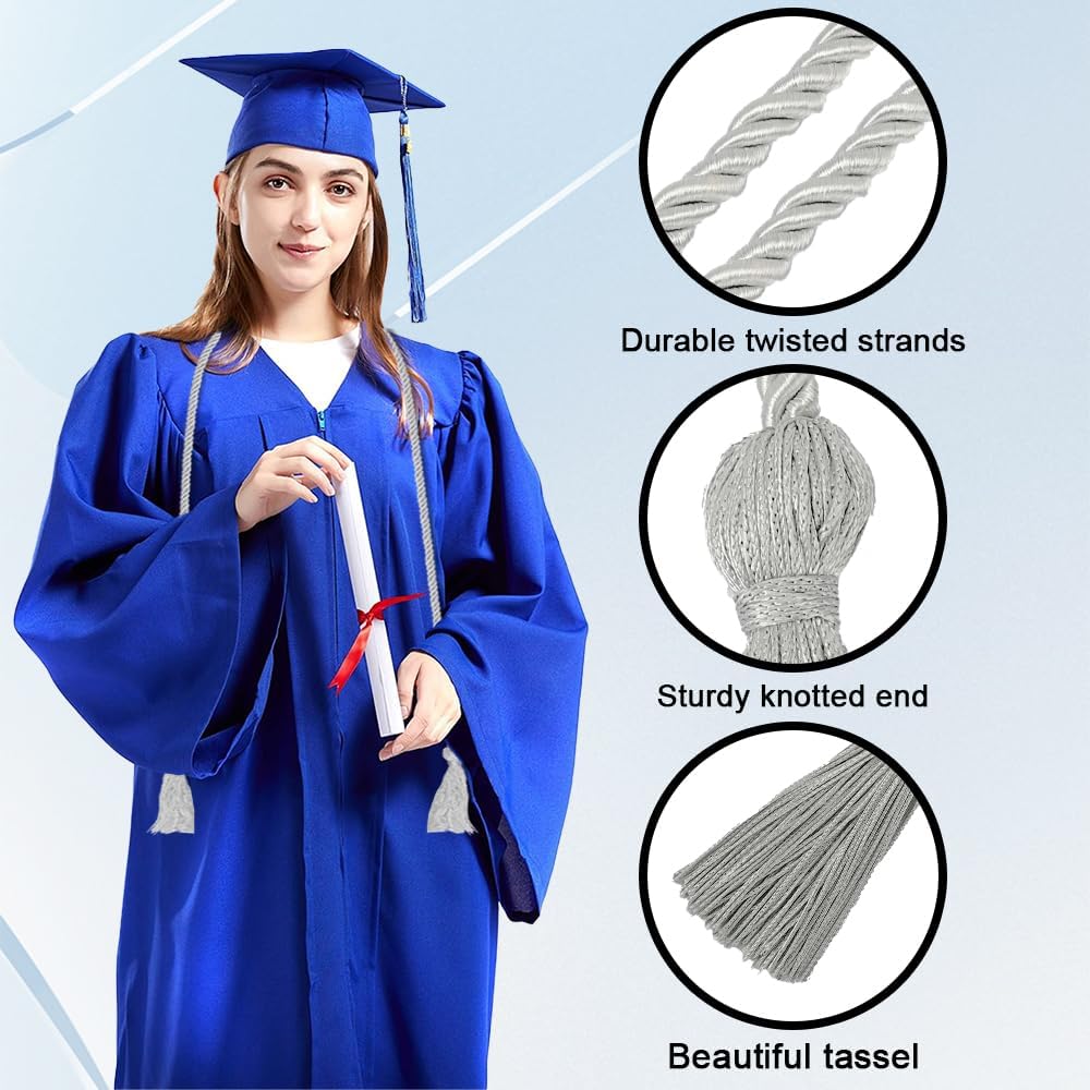Gray Graduation Cords 2024, Graduation Honor Cord, Graduation Silk Rope