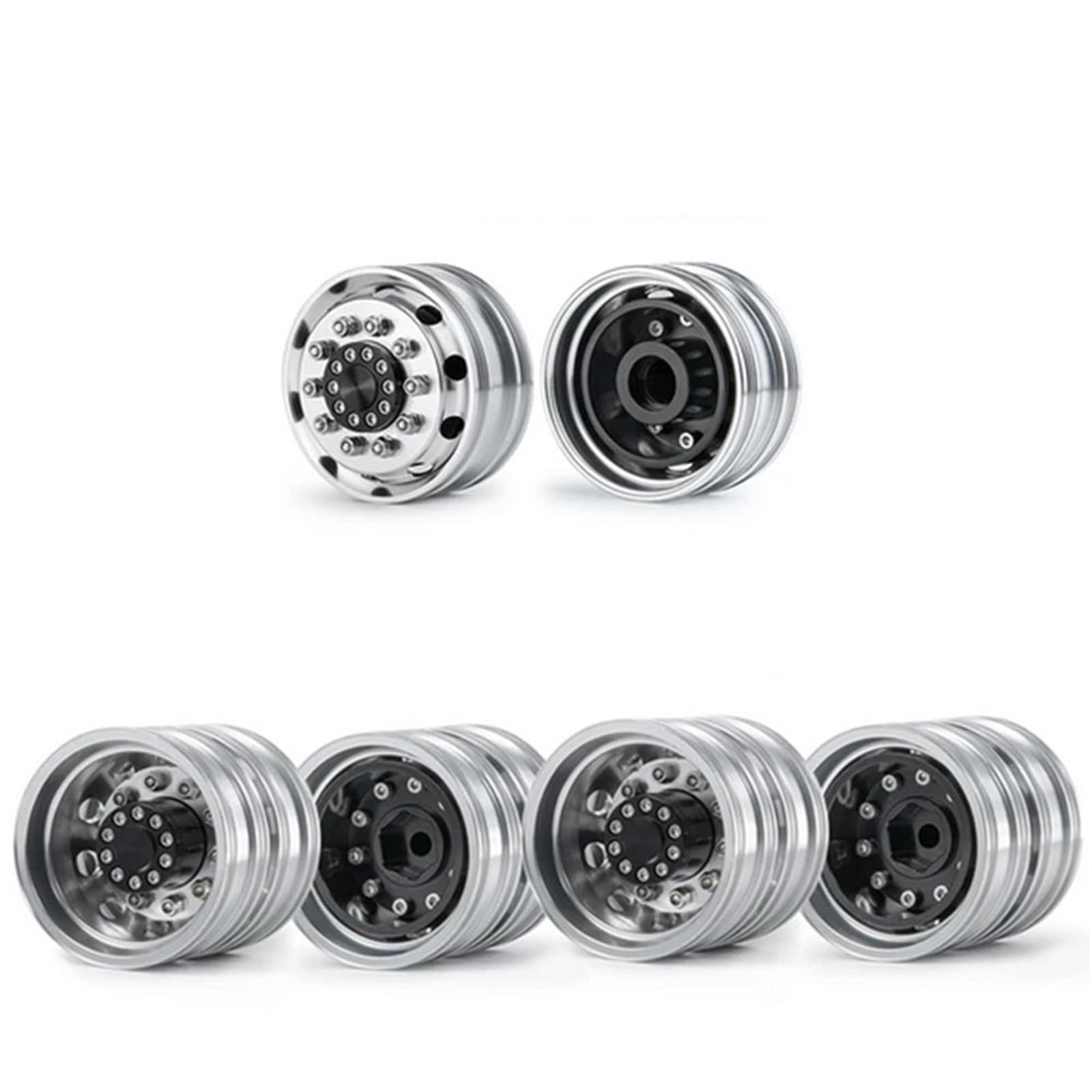 RC-Autoteile Zubehör Für Tamiya 1/14 Metall Vorder- Und Hinterradnabenfelgensatz 6x6 LKW RC Anhänger Traktor Auto Upgrade Teile Änderung Autozubehör 6 STK
