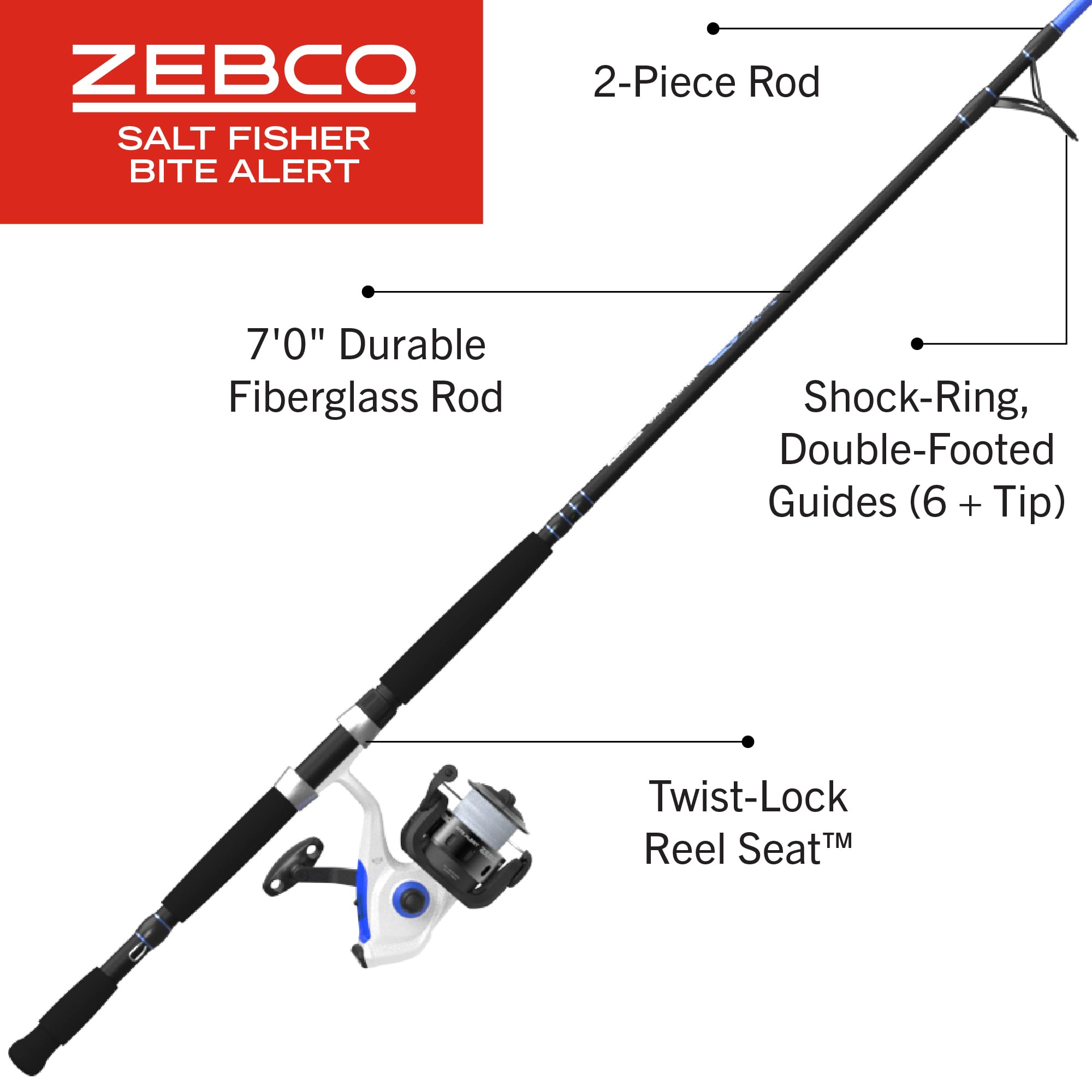 Salt Fisher Bitealert 60Sz 702Mh Sp Combo 20# : Amazon.ca: Sports