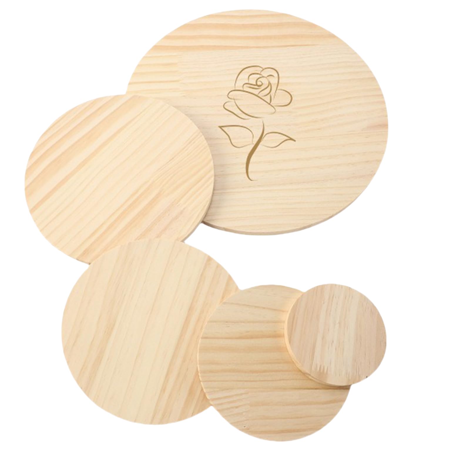 4 Runde Holzscheiben Aus Kiefer – 10 Cm Durchmesser, 2 Cm Dick, Zum Bemalen Oder Als Untersetzer