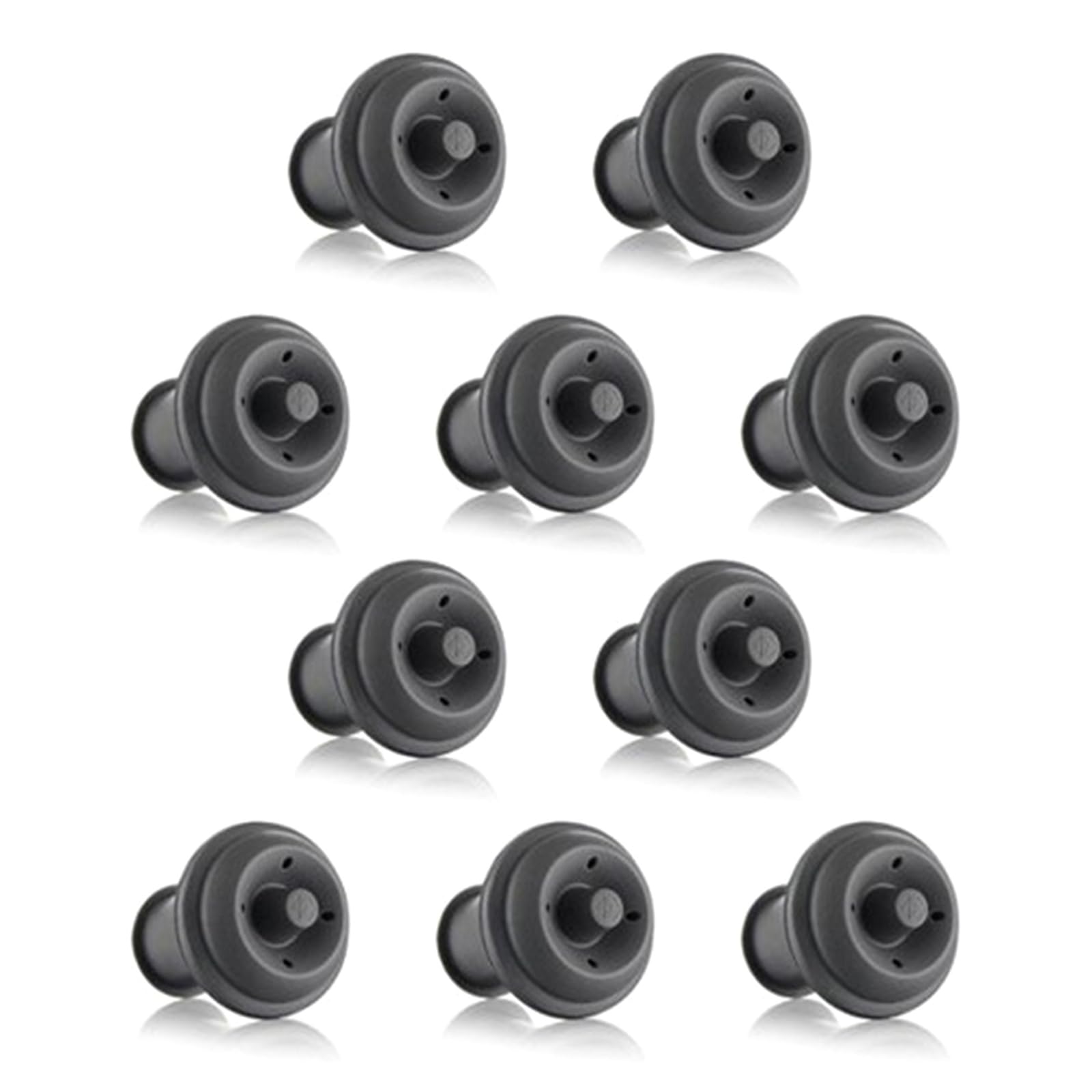MALSSE 10Pcs Wine & Beverage Bottle Stoppers Silicone Sealed Wine Saver Preserver Corks Plug for Gift Party Champagne Bottle Stopper for Glass Bottles Leakproof Gift