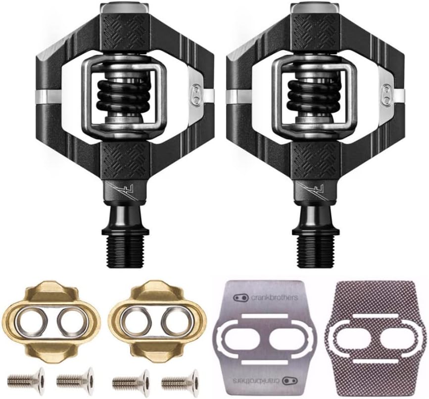 Crank Brothers Candy 7 MTB Bike Pedals Pair with Premium Cleats and Shoe Shields Set for Traction