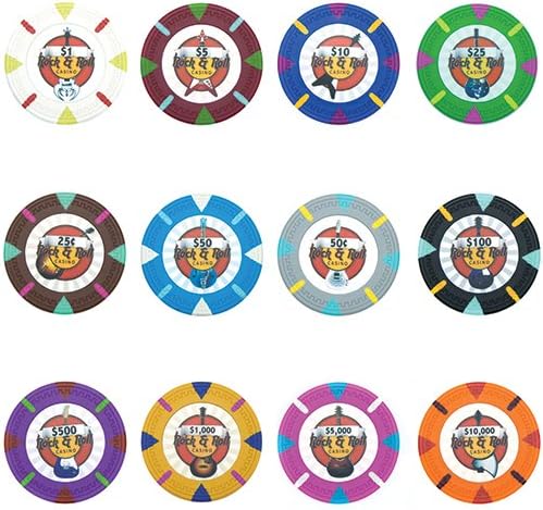 Claysmith 1000 Rock & Roll 14gm Bulk Clay Poker Chips - Choose Chips