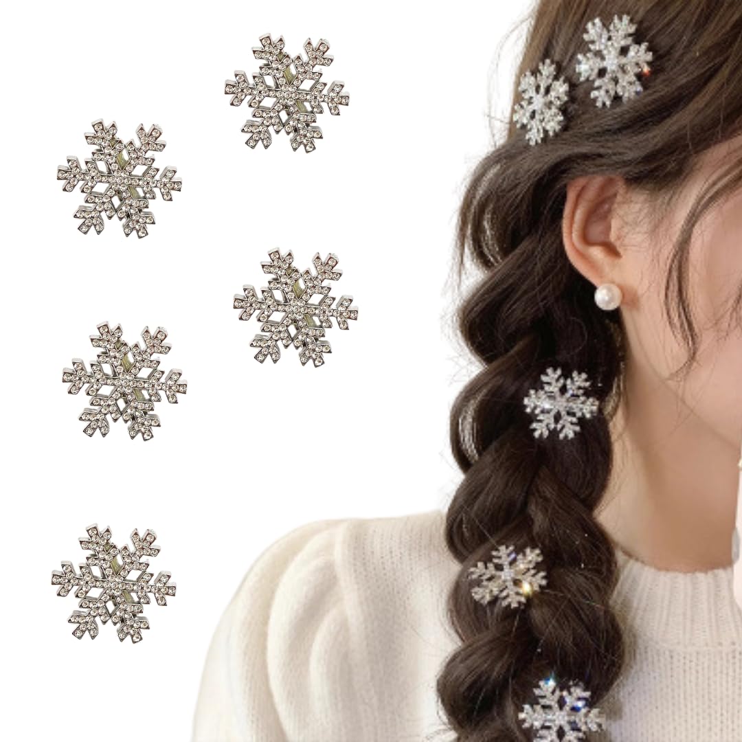 Amazon.co.jp: ヘアクリップ 雪 結晶 ヘアピン 可愛い 髪飾り