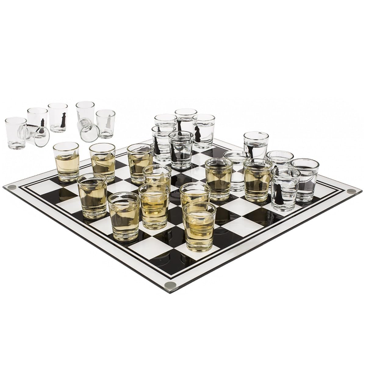 Luxury Candele - Set di scacchi con 32 bicchieri, 35 x 35 cm, in confezione regalo
