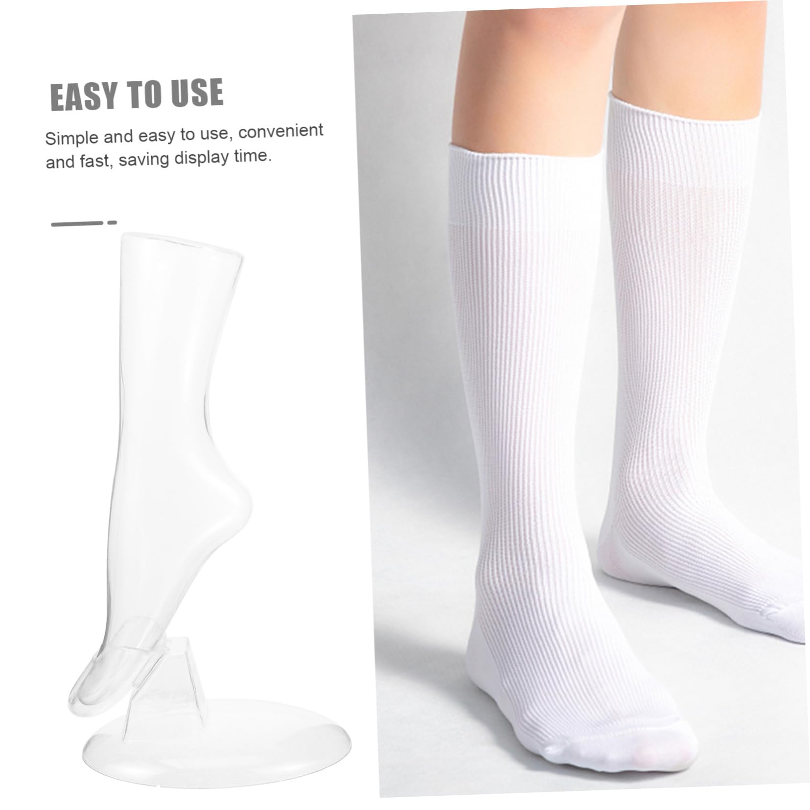 VILLFUL Ankle Sock Mold Display Stand Stocking Foot Mannequin Foot Model for Retail Store
