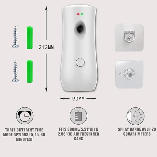 Miniatura 10 de Dispensador automático de ambientador, dispensador de aerosol de ambientador montado en la paredde pie, dispensador de fragancia de aerosol adecuado