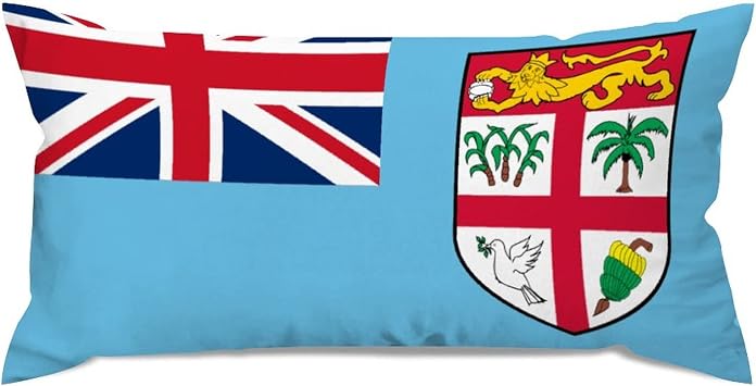Fiji Lumbar Throw Pillow Covers 12x24 Farmhouse Decorative Throw Pillows Cover Fiji Flag Accent Pillows Case Cushion Covers Home Decor