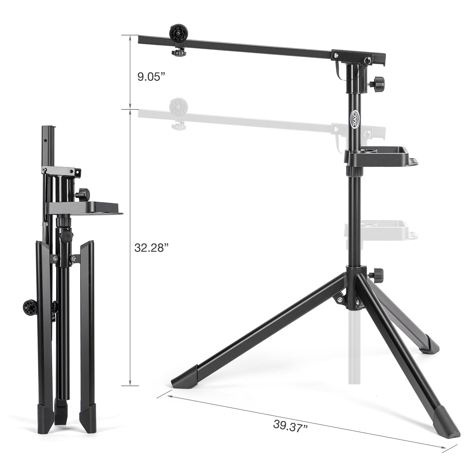 CXWXC Soporte de montaje para bicicletas – Soporte de reparación profesional con bandeja de herramientas y compartimento magnético (Negro)