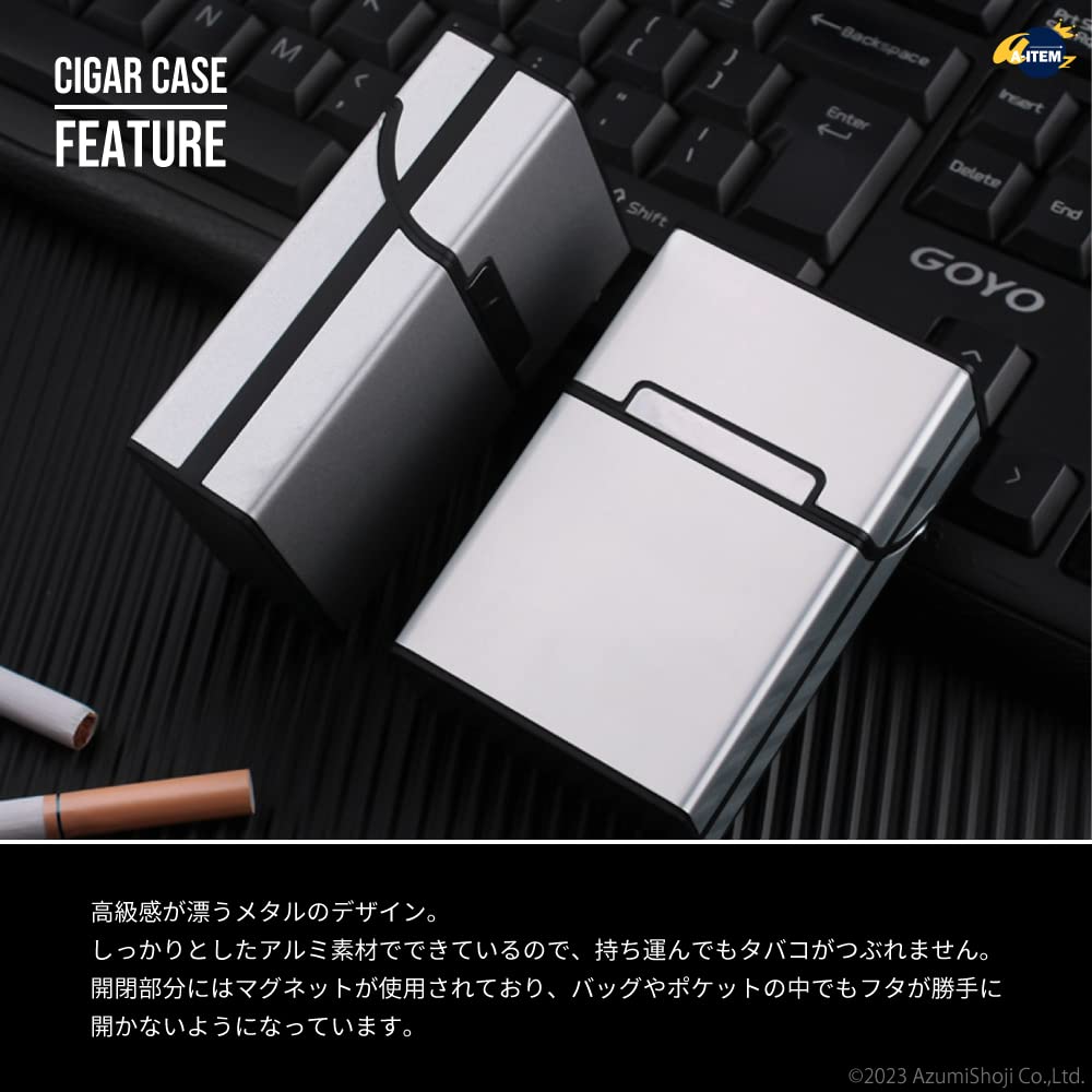 Amazon | AngeliqueShop シガーケース シルバー シガレットケース 20本