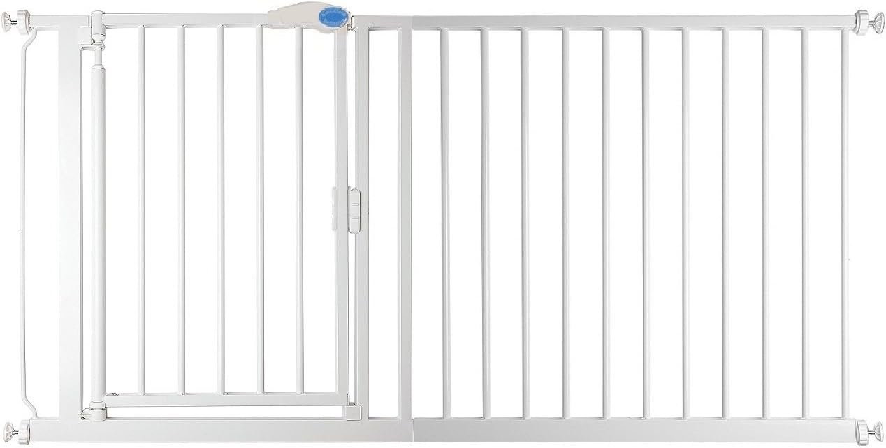 Bettacare Auto Close Stair Gate, 154.5cm 161.2cm, White, Pressure Fit Safety Gate, Baby Gate